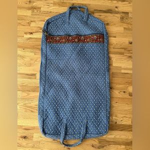 Vera Bradley French Blue Garment Bag Yellow Interior Floral Cotton Excellent!